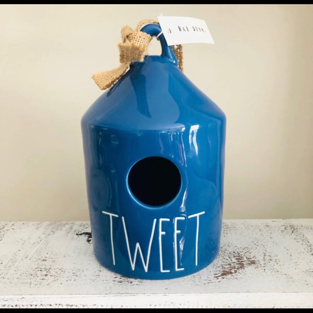 Rae Dunn TWEET Blue Birdhouse Brand New